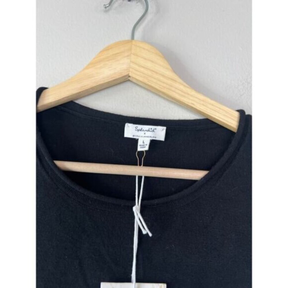 Splendid Layering Crewneck Lightweight Sweater Black Size: Large - Picture 6 of 8
